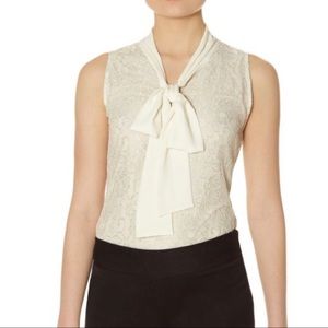 The Limited Scandal Collection White Bow Tie Blouse Size Medium